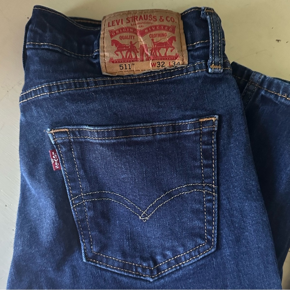 LEVI’S 511 SLIM Stretch Dark Wash Jeans, size Men’s 32X34 - Picture 6 of 7